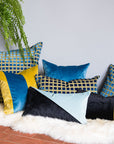 Velvet Squares Pillow - lumbar