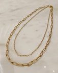 Small Layered Paperclip Chain Necklace