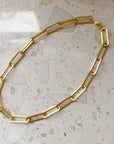 Gold Paperclip Necklace with Extra Large Links