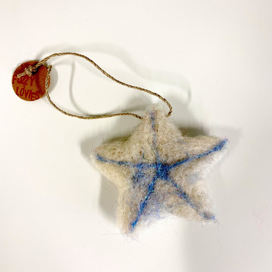 Sparkly Stars  Ornament - white