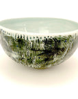 Porcelain Serving Bowl with Green Hues