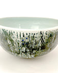 Porcelain Serving Bowl with Green Hues