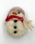 Snowman Ornament - red