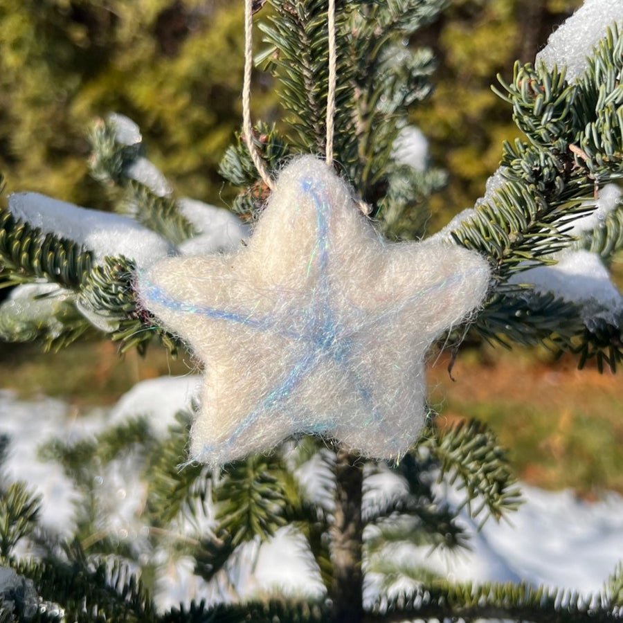 Sparkly Stars  Ornament - white