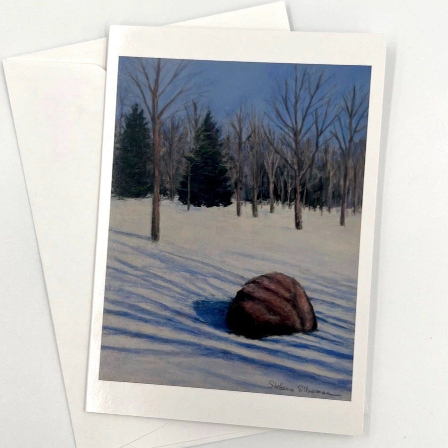 A Woodland Glade In Winter Greeting Card