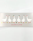 Six Geese a Laying Greeting Card - pack of 6