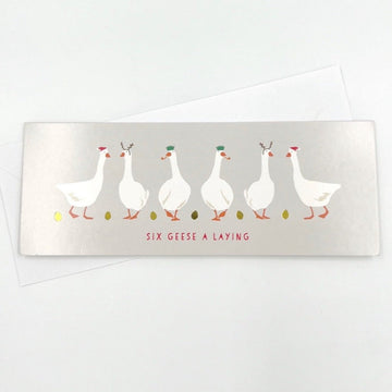 Six Geese a Laying Greeting Card