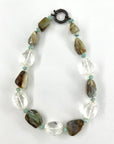 Green Chalcedony and Crystal Necklace