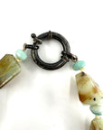 Green Chalcedony and Crystal Necklace
