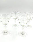 Vintage Etched  Cocktail Glasses - set of 4