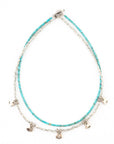 Turquoise/ Pewter Double Strand Necklace