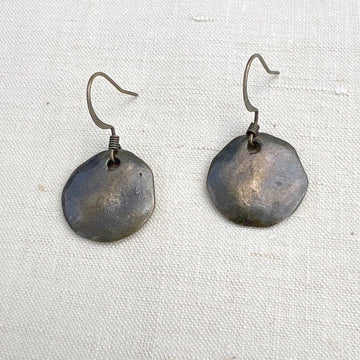 Bronze Discs on Bronze Wire Earrings