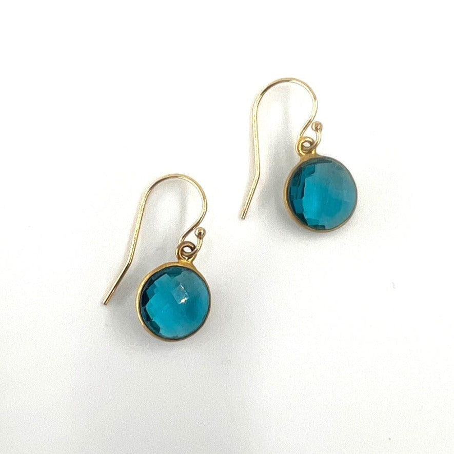 14k Gold Filled Bezel Set Erinite Earrings