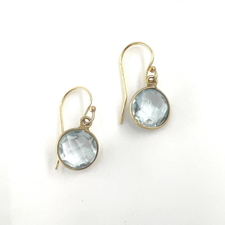 Bezel Set Aquamarine Earrings