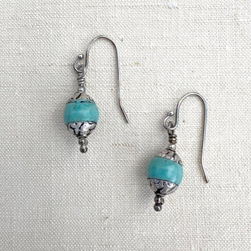 Thai Sterling and Turquoise Earrings