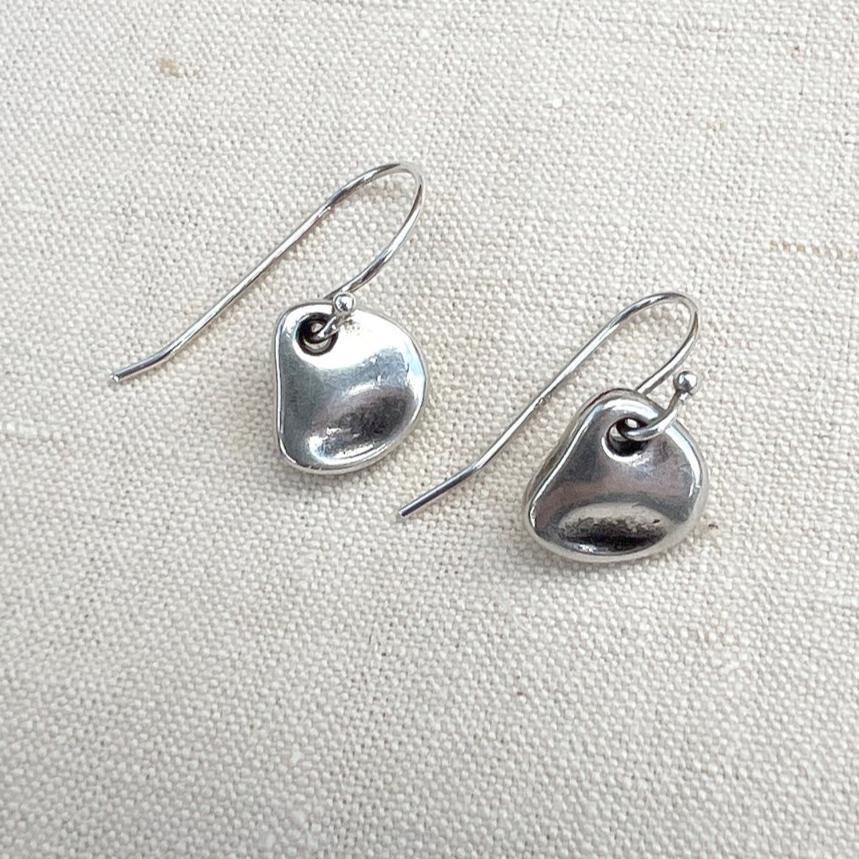 Pewter Clam Shells with Sterling Wire Earrings