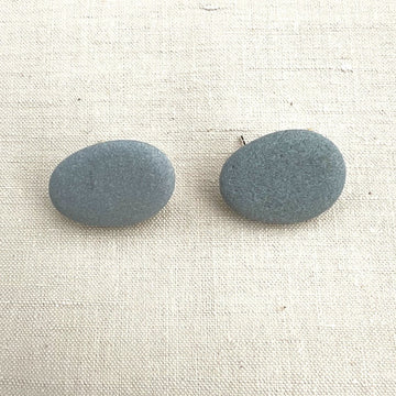 Gray Beach Stones Earrings - large I