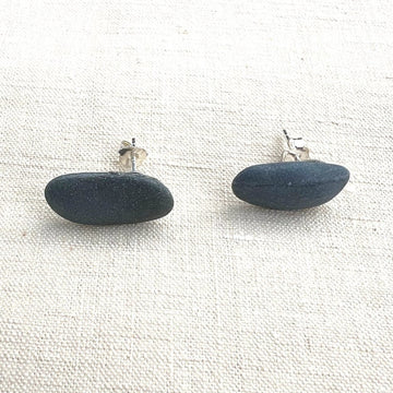 Gray Beach Stones Earrings - large II