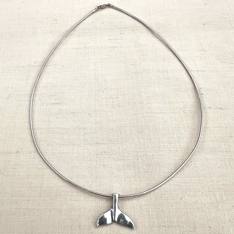 Sterling Silver Whale Tale Necklace