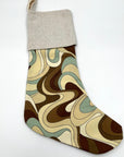 Handmade Christmas Stocking - retro wavy