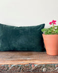 Green Suede Bolster Pillow