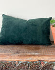 Green Suede Bolster Pillow