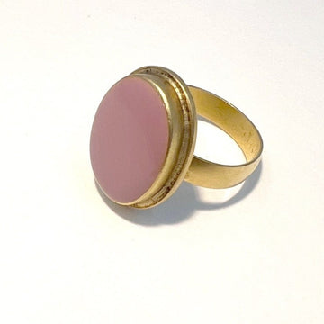 Rose Pink Resin Pendant Ring