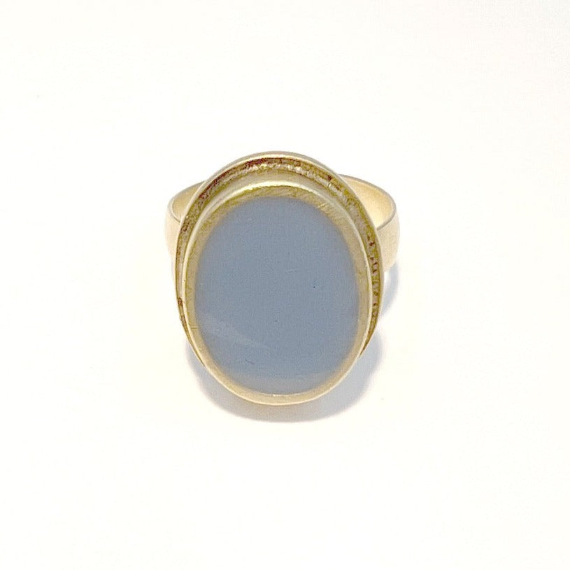 Adjustable Resin Pendant Ring - light blue