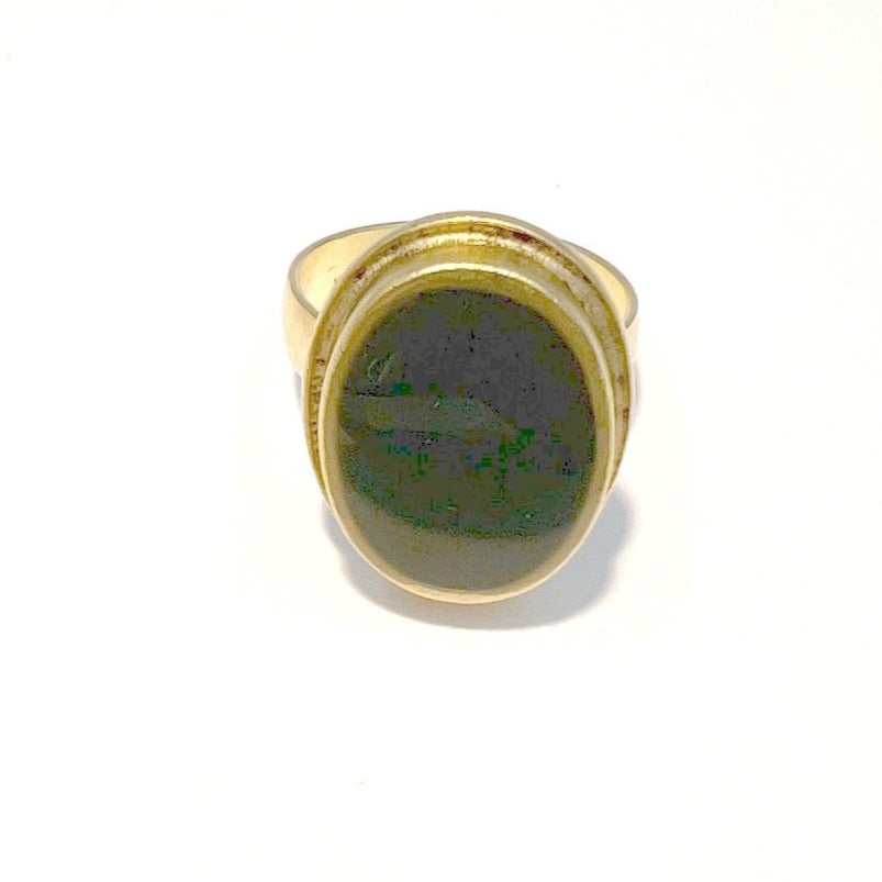 Adjustable Resin Pendant Ring - forest green