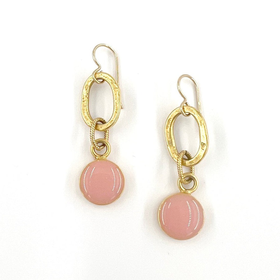 Pink Resin Pendant Earrings