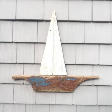 Hand-made Recycled Wooden Sailboat