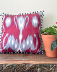 Red Ikat Velvet Pillow