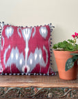 Red Ikat Velvet Pillow