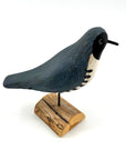 Carved Wooden Blue Warbler