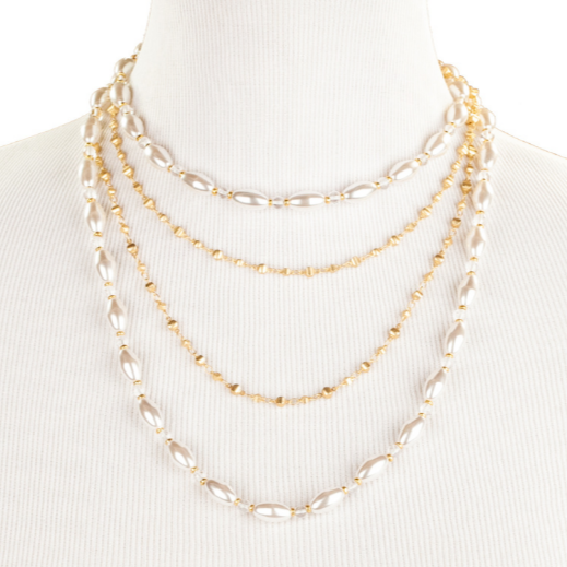 Oval Pearl Rope Necklace