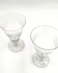 Vintage Stemmed Goblets With Octagonal Base - set of 2