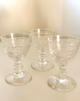 Vintage Crystal Port Glasses - set of 3