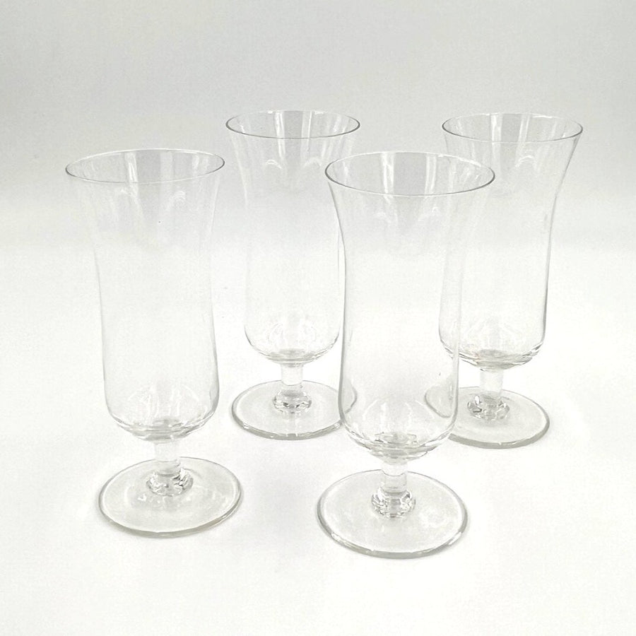 Vintage Crystal Hurricane Glasses - set of 4