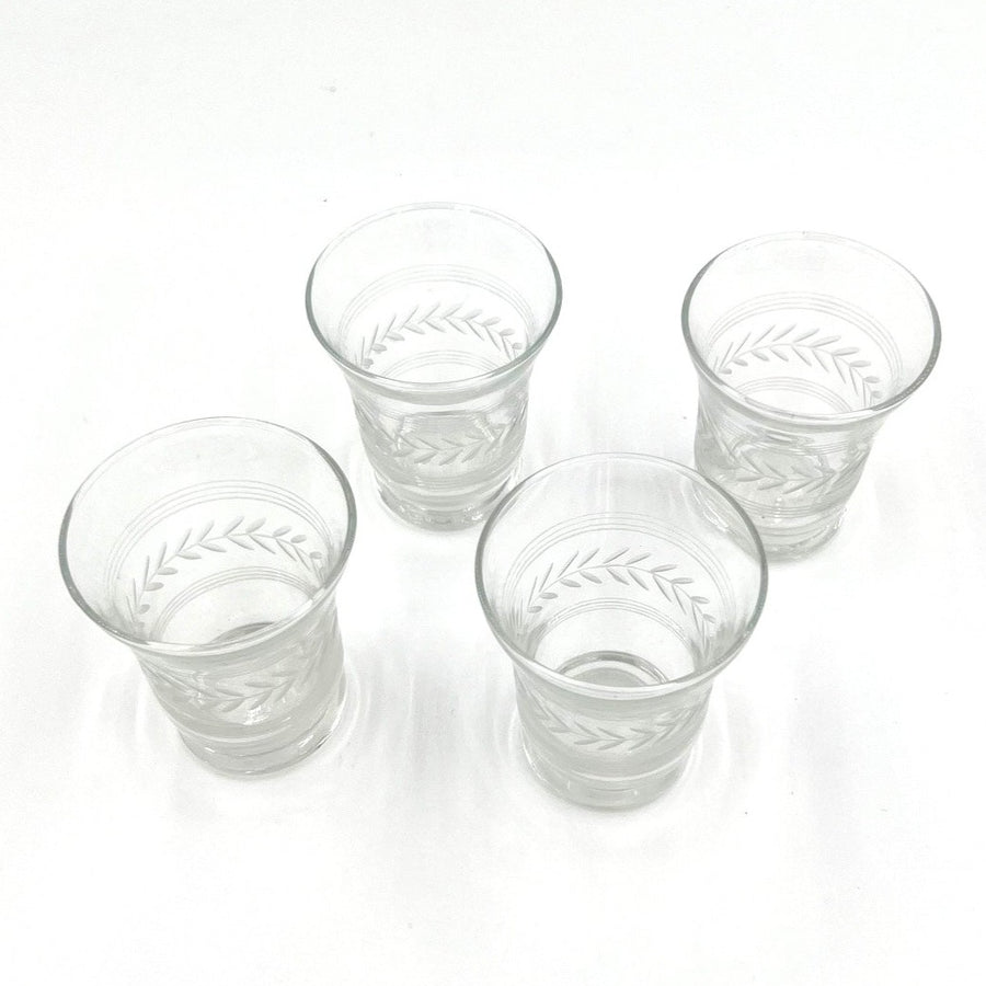 Vintage Etched Glasses by Anchor Hawking - set of 4