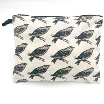 Screen Printed Zip Bag - host of sparrows