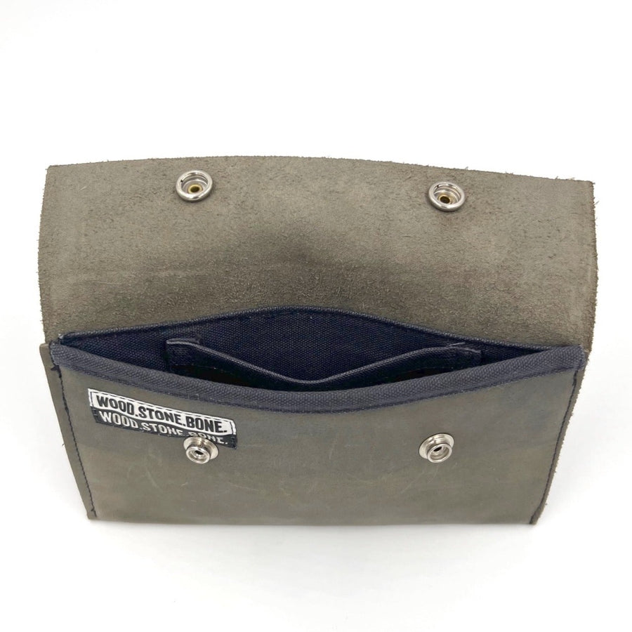 Leather Clutch - gray