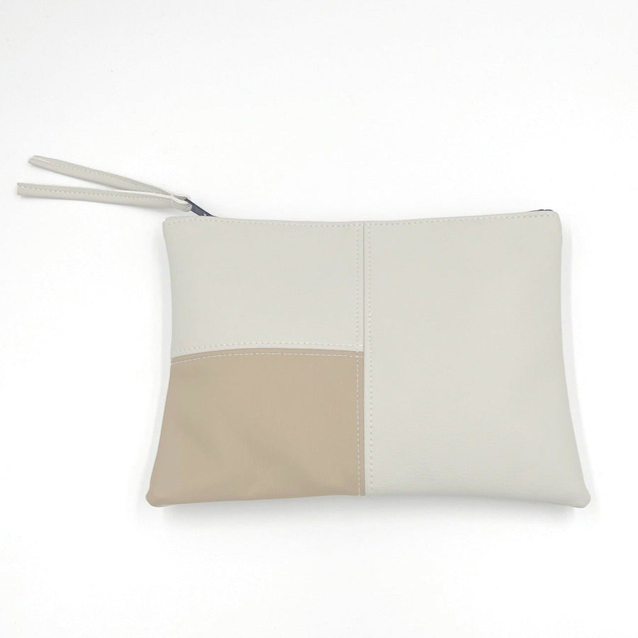 Vinyl Clutch - cream/almond