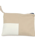 Vinyl Clutch - almond/cream