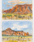 Watercolor Double Sedona, Arizona Landscape by Maine Artist Elena Jahn