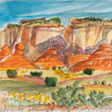 Watercolor of Sedona, Arizona Landscape by Maine Artist Elena Jahn