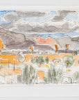 Watercolor of Questa, New Mexico Landscape by Maine Artist Elena Jahn