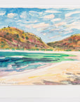 Watercolor of Playa Flamenco, Puerto Rico - Landscape by Maine Artist Elena Jahn