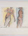 Watercolor and sketch of nude figures by Maine Artist Elena Jahn