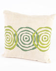 vintage linen pillow - 14 inch - handmade - silk screen 