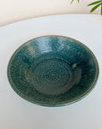 Antique Blue Ceramic Serving Bowl